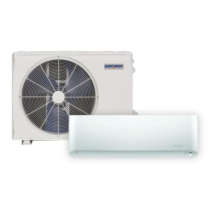 AirQuest ductless heat pump outdoor condenser and wall-mounted indoor head - Great Lakes Comfort, Howell, MI