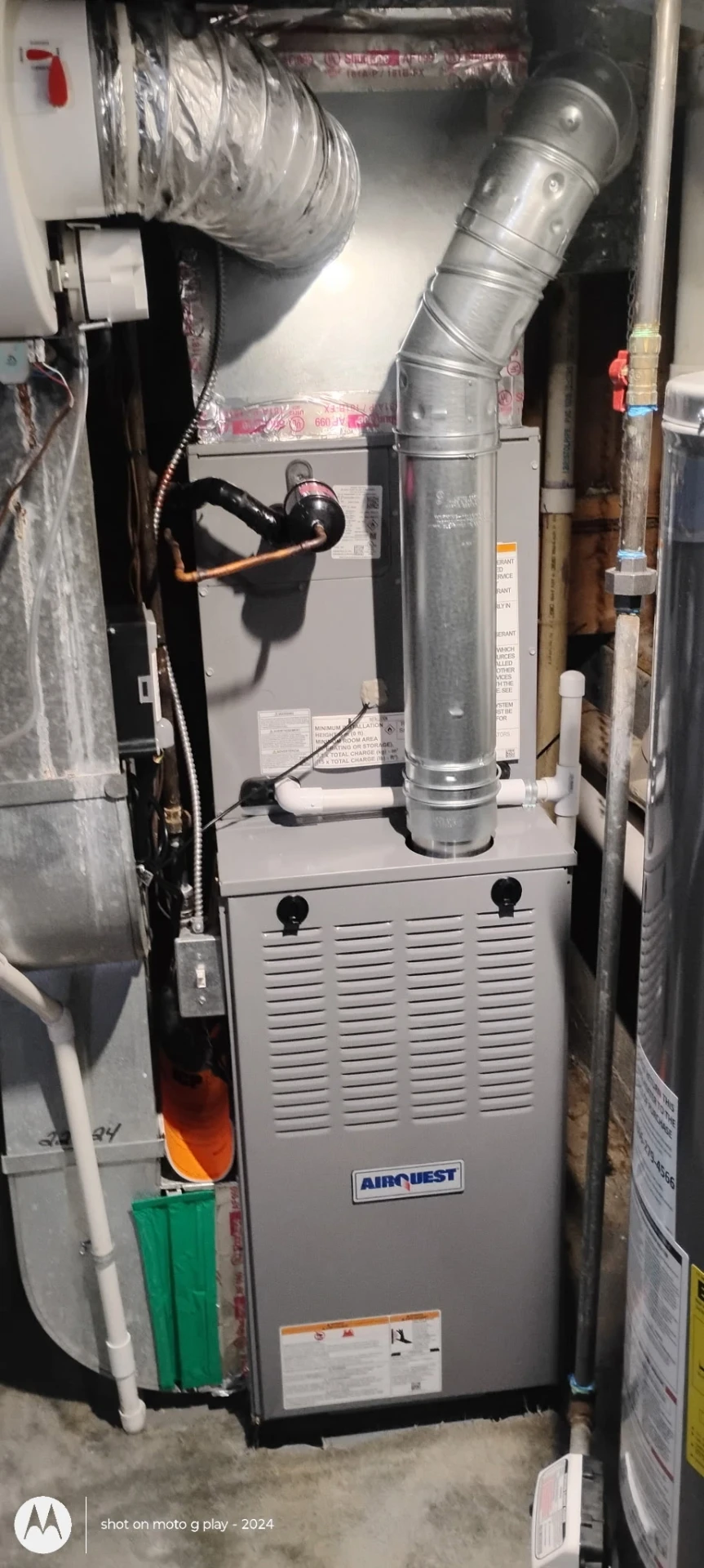 Newly installed AirQuest furnace system by Great Lakes Comfort in Howell, Michigan