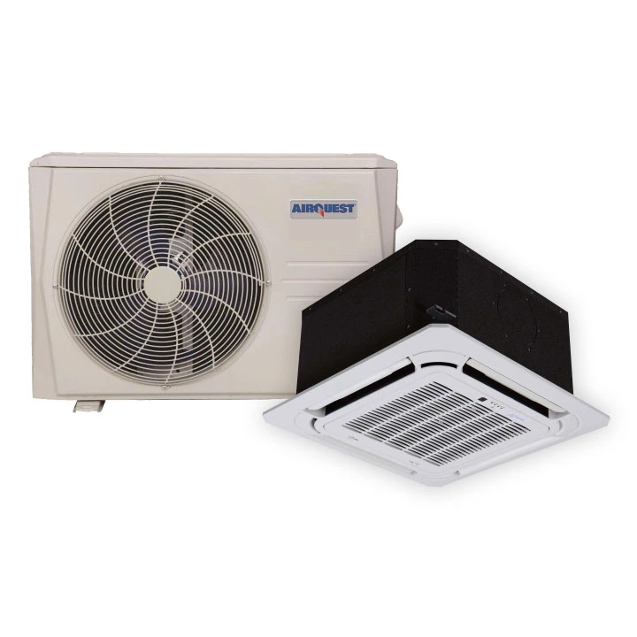 AirQuest ductless heat pump outdoor condenser and ceiling cassette indoor unit - Great Lakes Comfort, Howell, MI